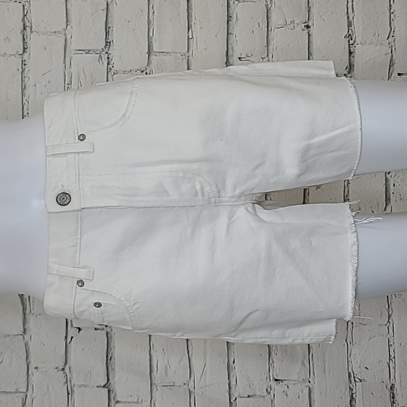 Boyish Pants - Boyish Monty Cotton Blend High Rise Relaxed Raw Hem Shorts Vintage White NWOT